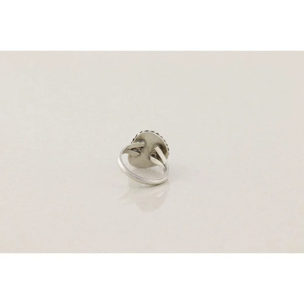 Sterling Silver Green Turquoise Ring Size 6 - Picture 6 of 6
